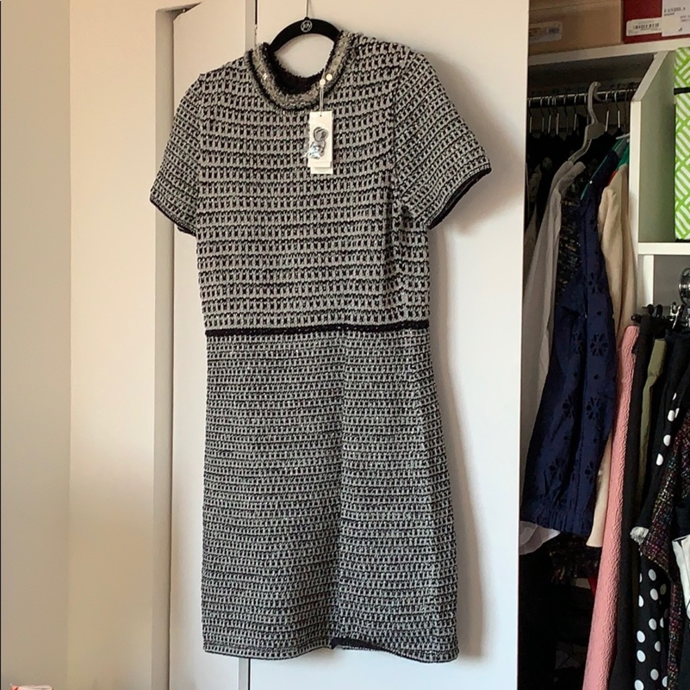 Metallic knit dress